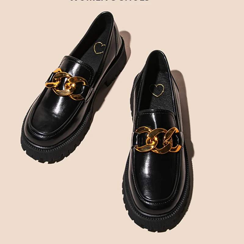 smoke telegram abscess 2021 noul produs mocasini femei versiunea coreeană de toate-meci cu talpi  groase singur pantofi moale cu talpi stil Britanic mici pantofi de piele  vanzare \ Pantofi Pentru Femei - www.cosmeticetop.ro